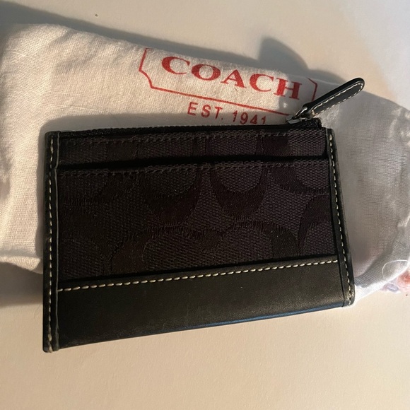 Coach black coin, key and card case/purse - Picture 1 of 4